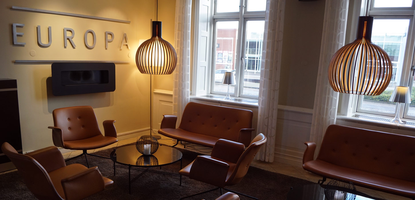 Lobbyen på Hotel Europa i Aabenraa
