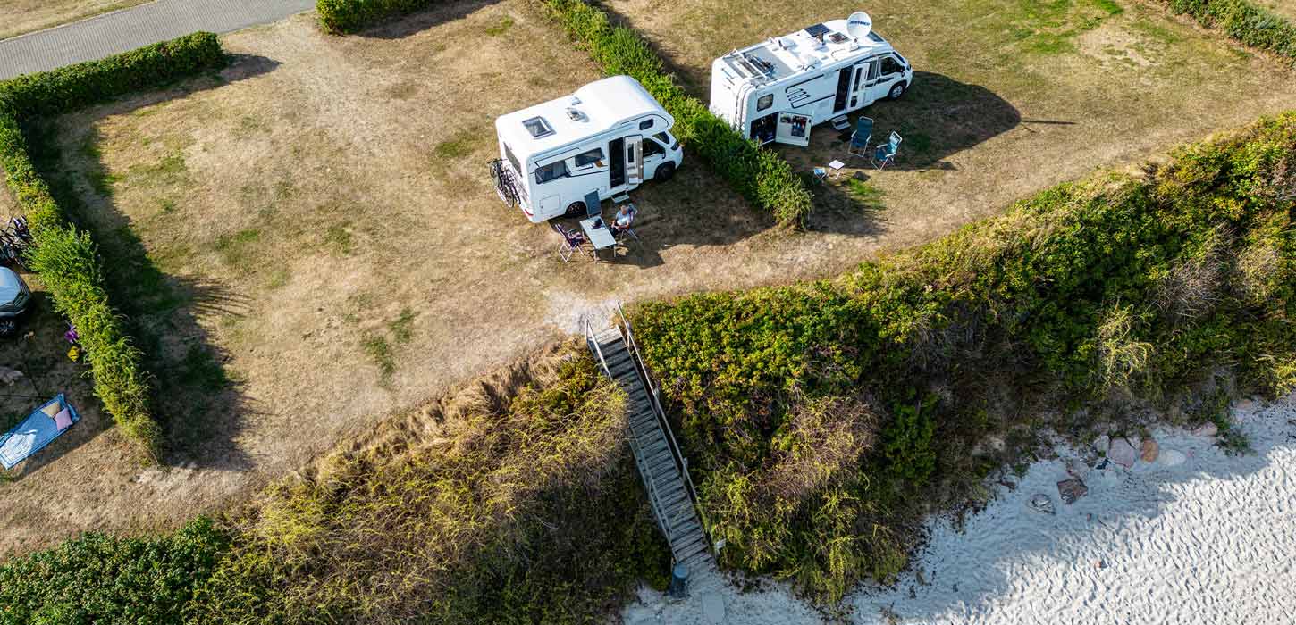 Campers op Drejby Strand Camping