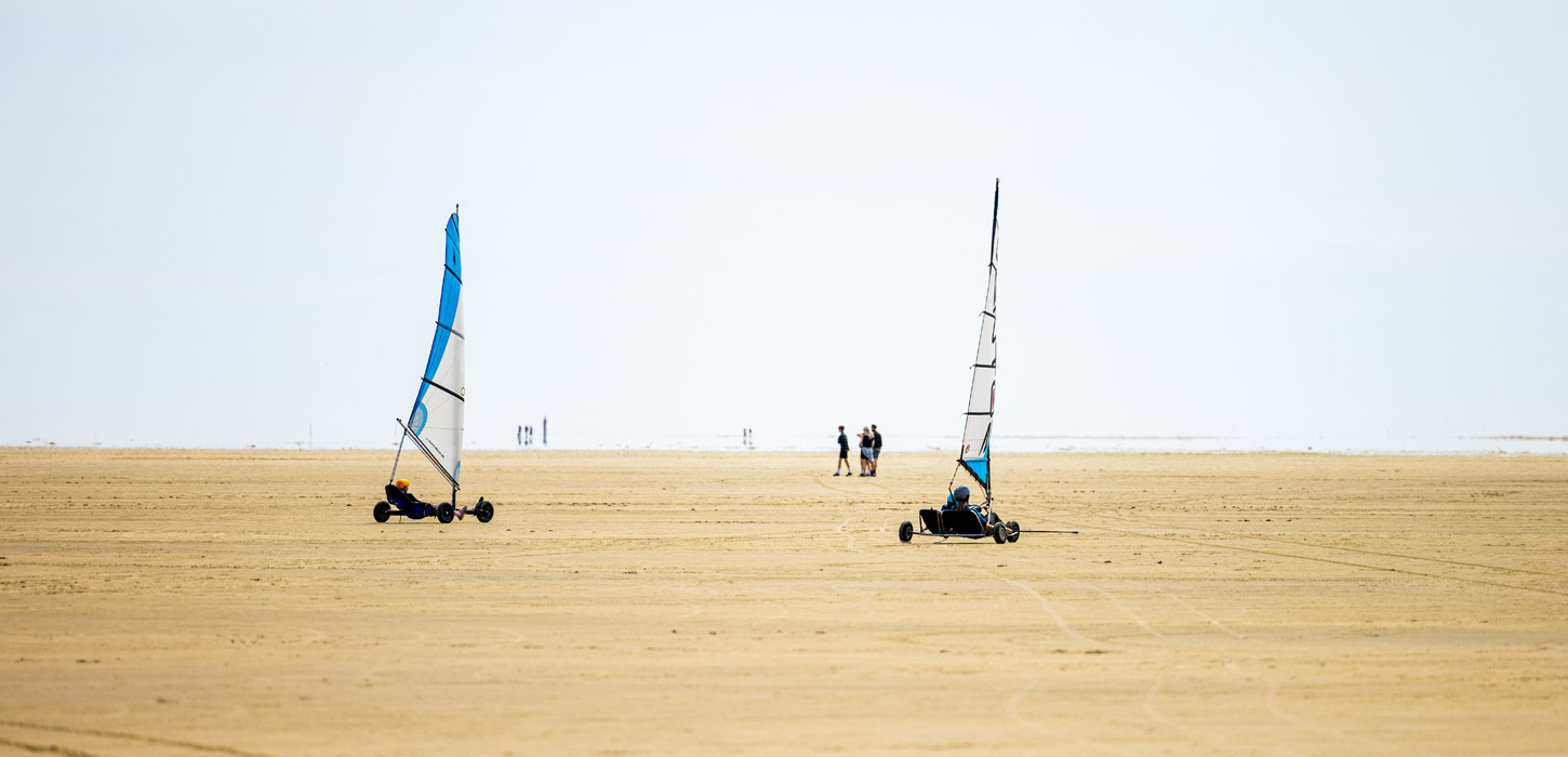 Blokarts am breiten Strand auf Rømø