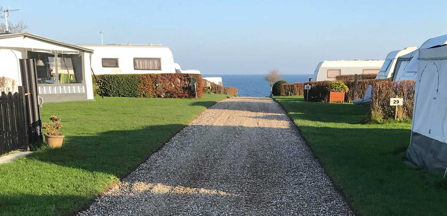 Udsigt over vandet fra Gaasevig Camping