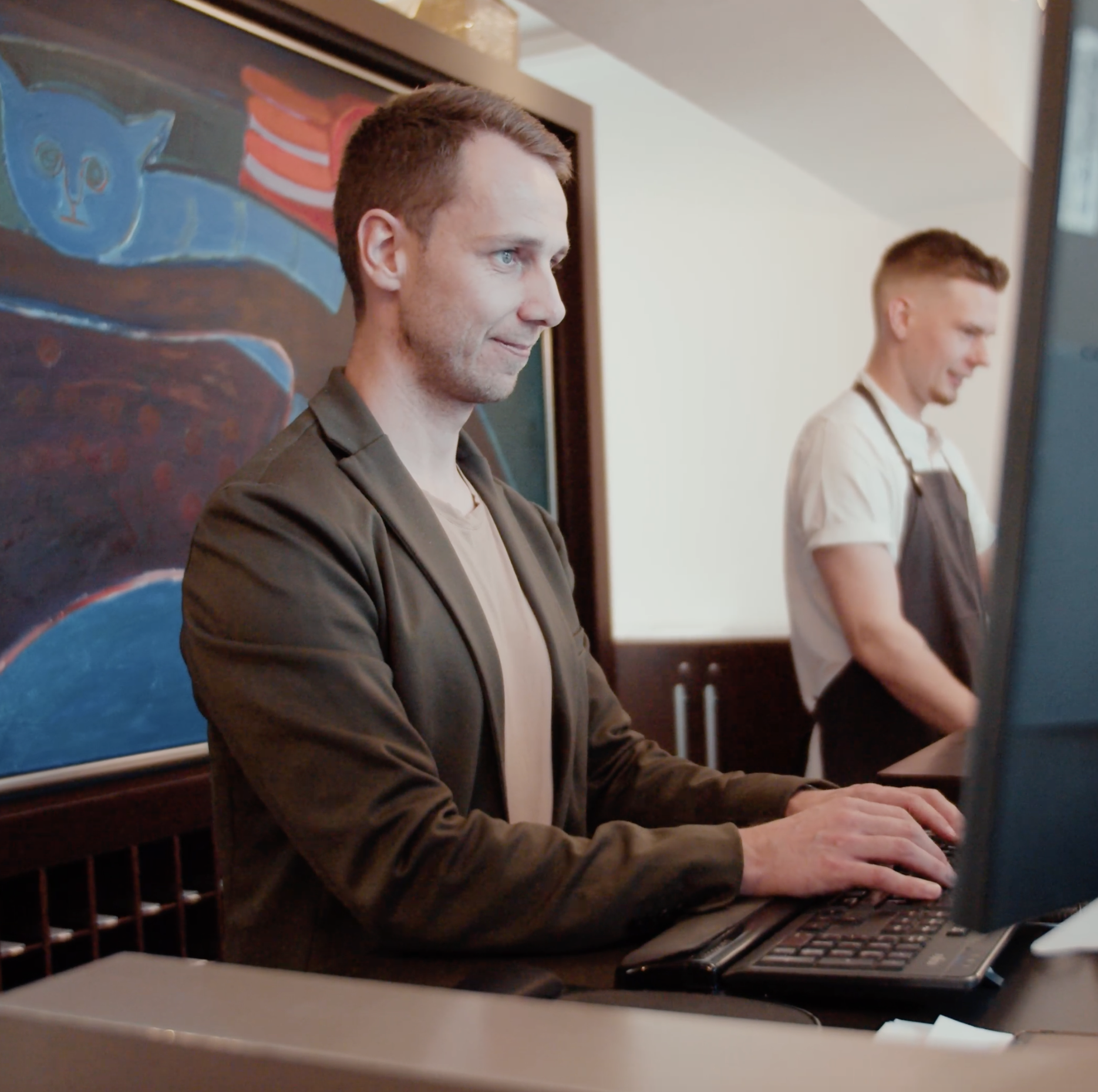 Receptionen på Hotel Europa i Aabenraa