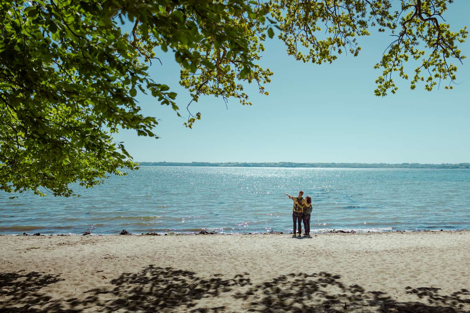 Udsigt til Aabenraa Fjord og Skarrev fra Aabæk strand.
