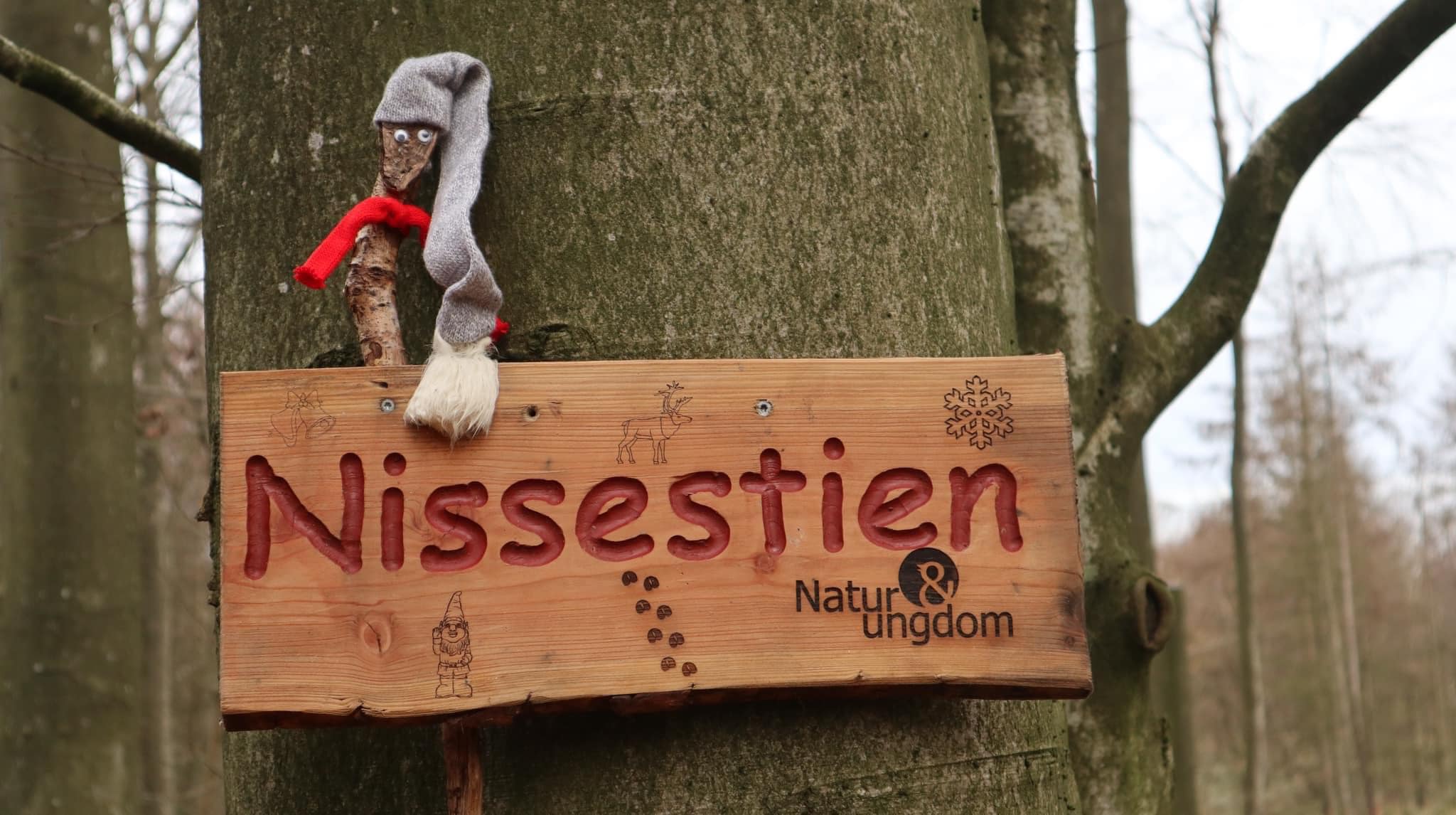 Skilt nissestien Kelstrup Plantage