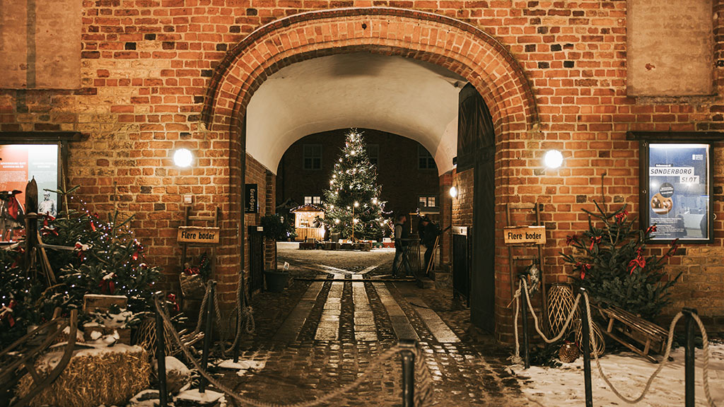 Indgangen til julemarkedet på Sønderborg Slot 